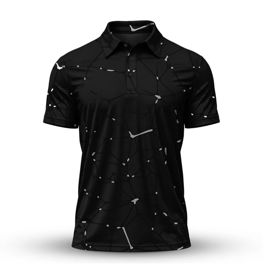 Dark Gey Net Men Polo Shirt