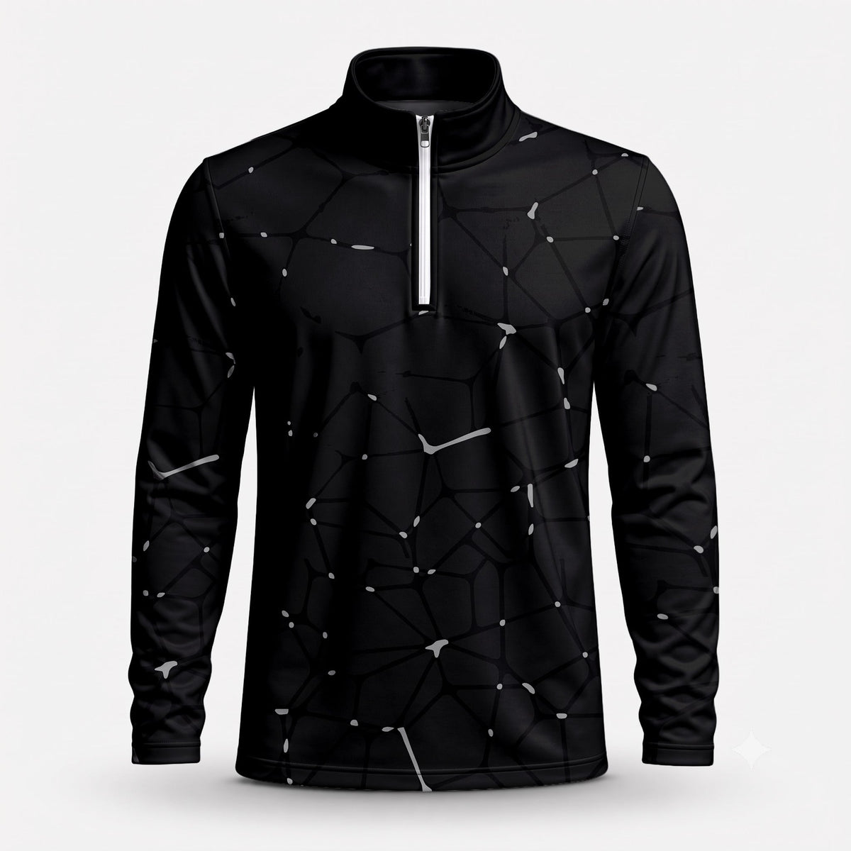 Dark Gey Net Men Quarter-zip Pullover