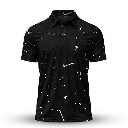 Black Dark Net Men Polo Shirt