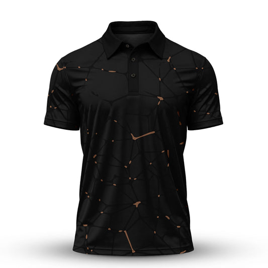 Black Dark Net Brown Men Polo Shirt