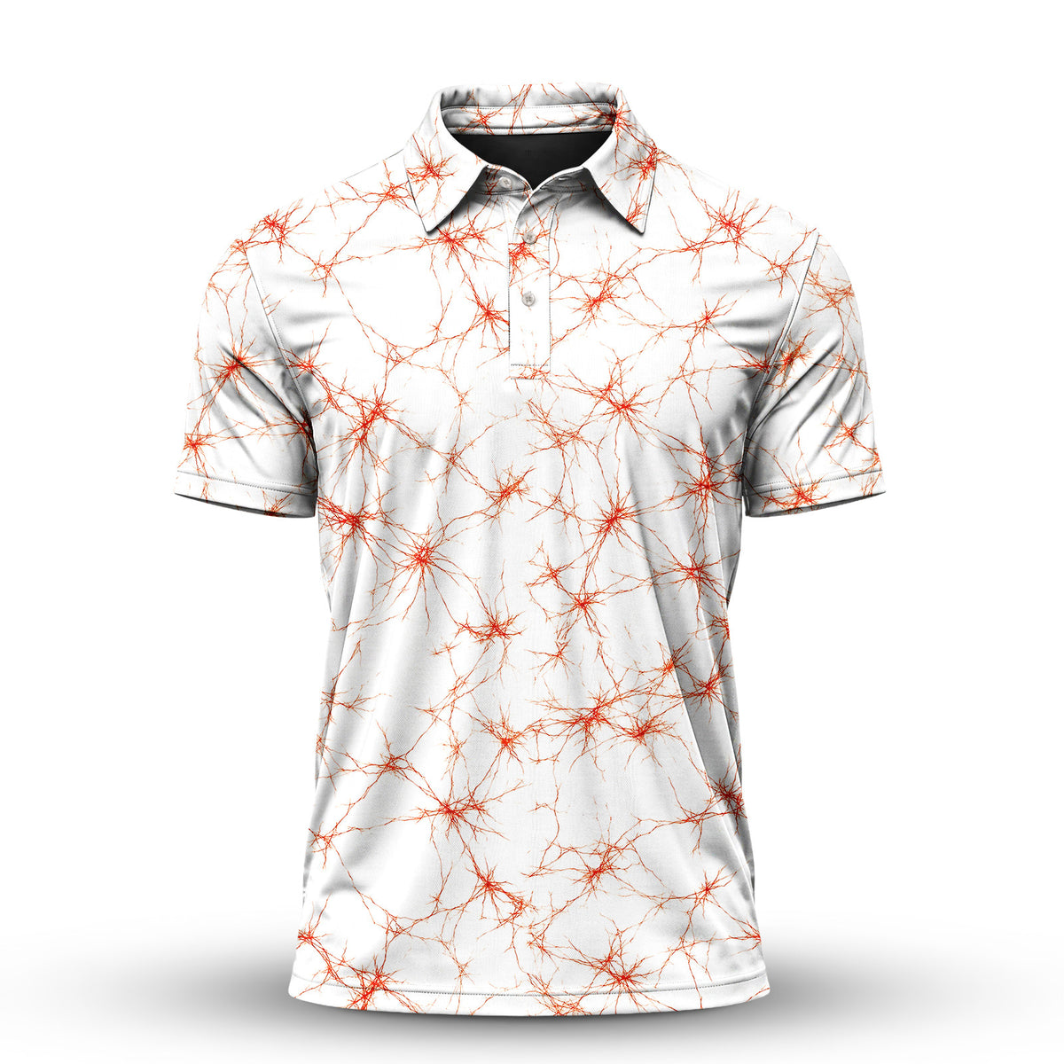 Orange Neurons Men Polo Shirt