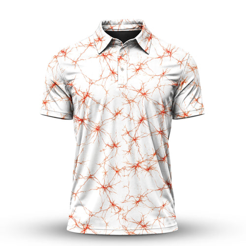 Orange Neurons Men Polo Shirt