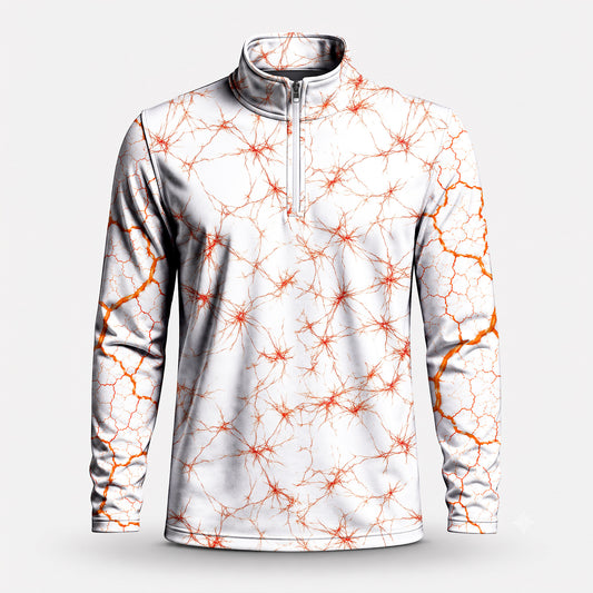 Orange Neurons Men Quarter-zip Pullover