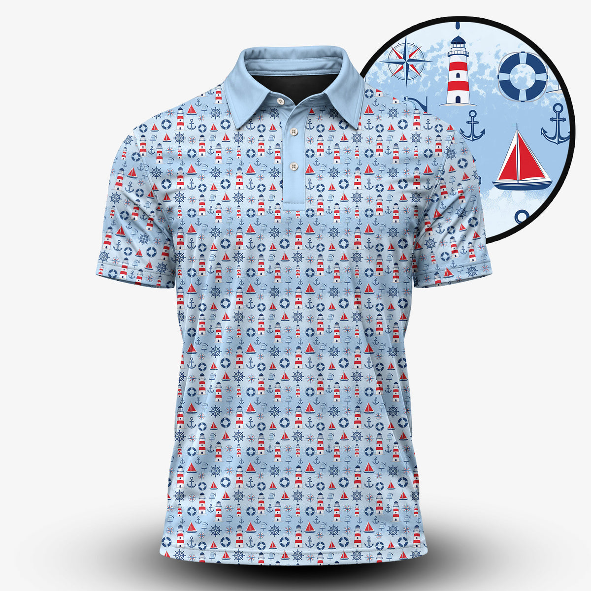 The Sea Blue Red Men Polo Shirt
