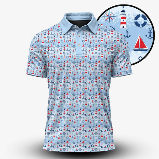 The Sea Blue Red Men Polo Shirt