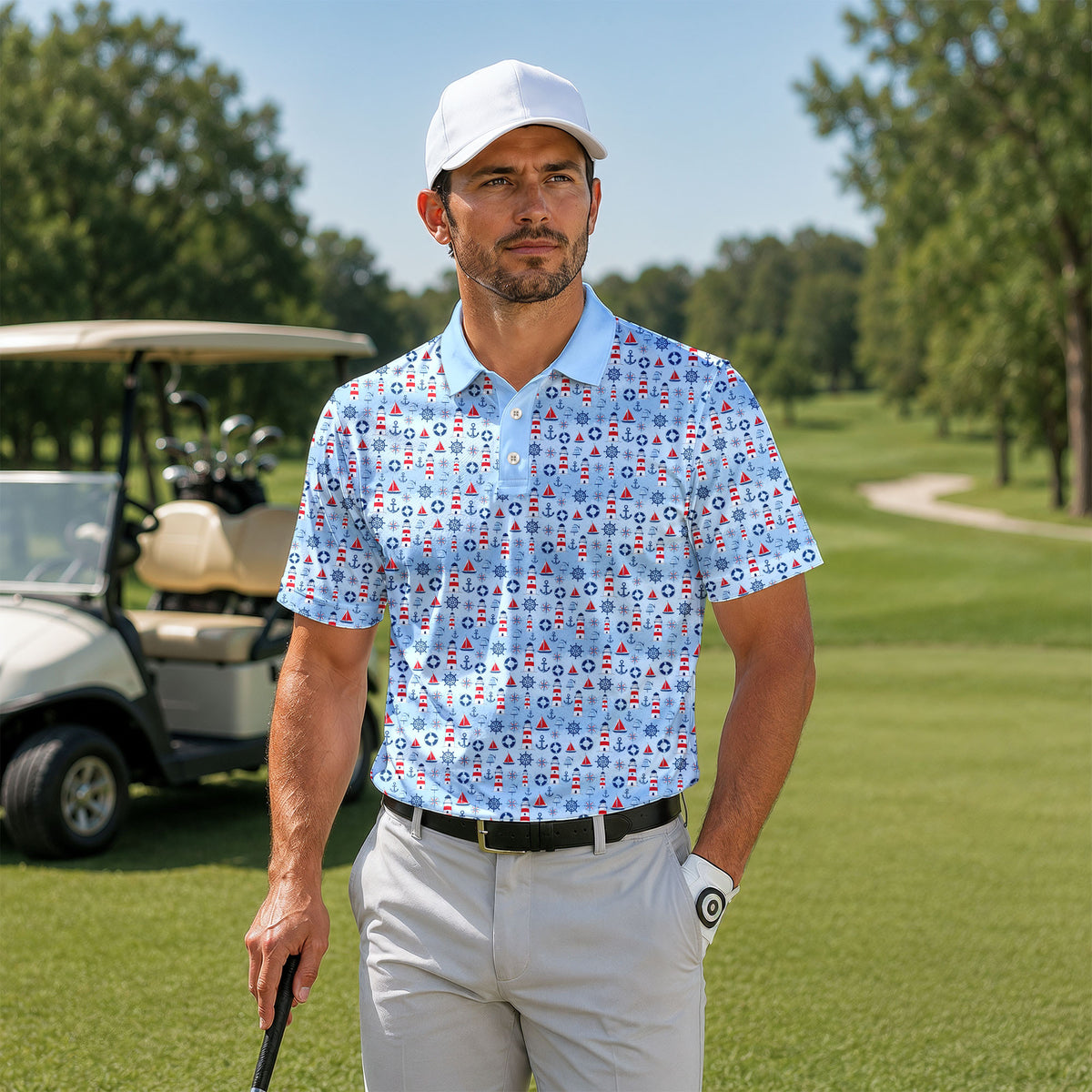 The Sea Blue Red Men Polo Shirt