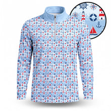 The Sea Blue Red Men Quarter-zip Pullover