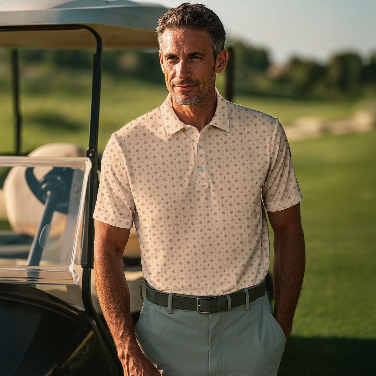Brown Anchor Men Polo Shirt