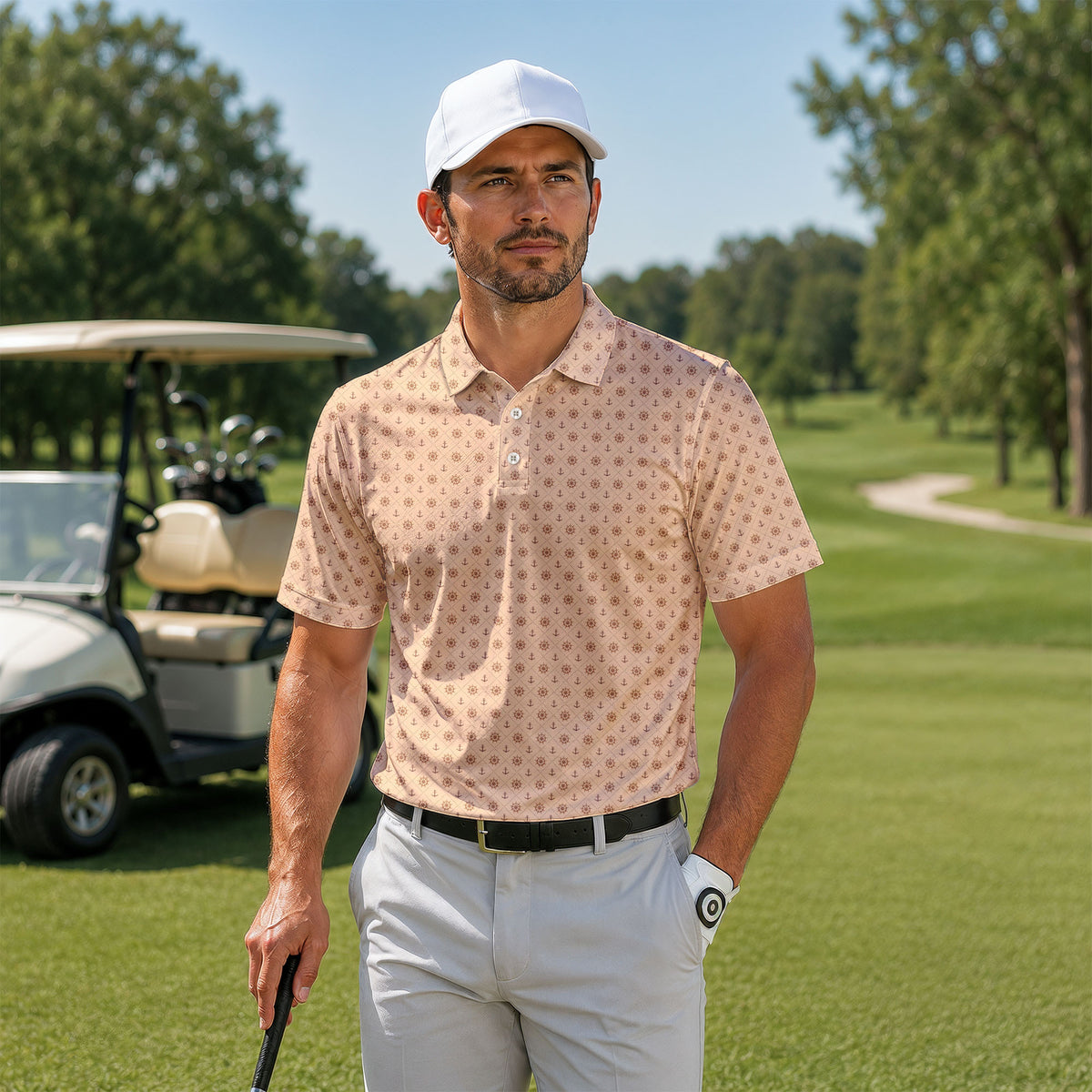 Brown Anchor Men Polo Shirt