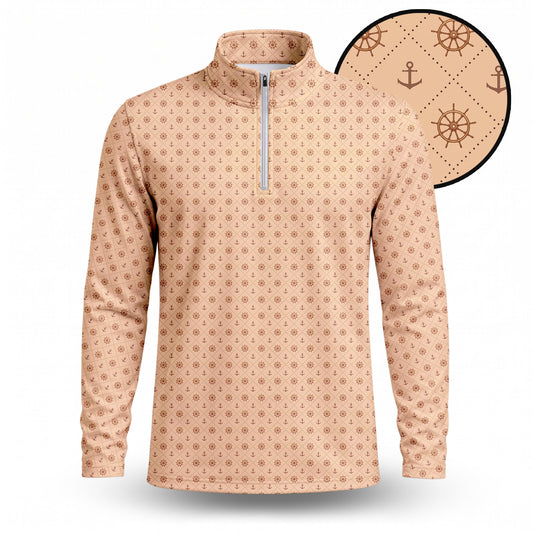 Brown Anchor Men Quarter-zip Pullover