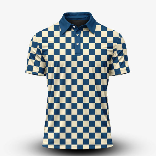 Blue Vanilla Caro Men Polo Shirt