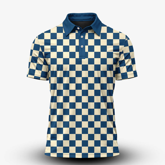 Blue Vanilla Caro Men Polo Shirt