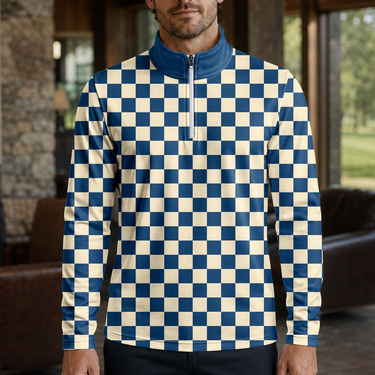 Blue Vanilla Caro Men Quarter-zip Pullover