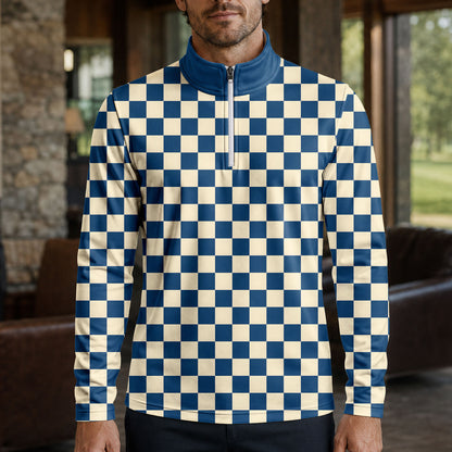 Blue Vanilla Caro Men Quarter-zip Pullover