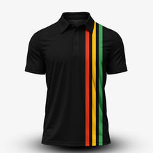 Vintage Striped Black Men Polo Shirt