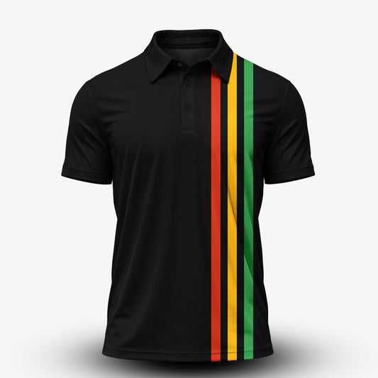 Vintage Striped Black Men Polo Shirt