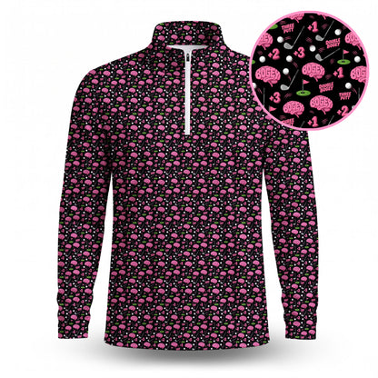 Bogey Brain Men Polo Quarter-zip Pullover