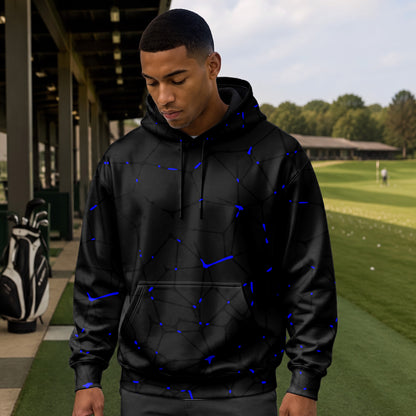 Dark Blue Net  Men Hoodie