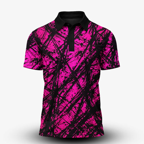 Loud Pink Black Men Polo Shirt