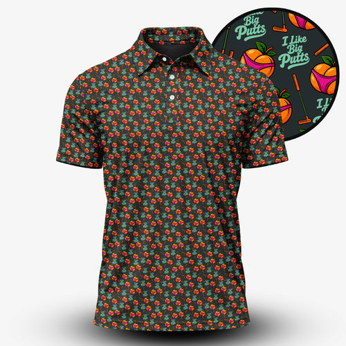 I Like Big Putts Orange Men Polo Shirt