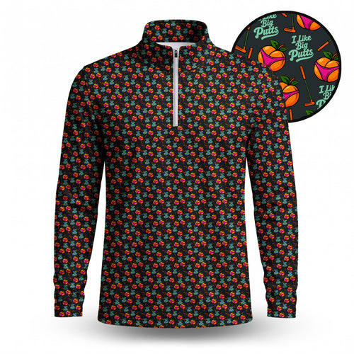 I Like Big Putts Orange Men Quarter-zip Pullover