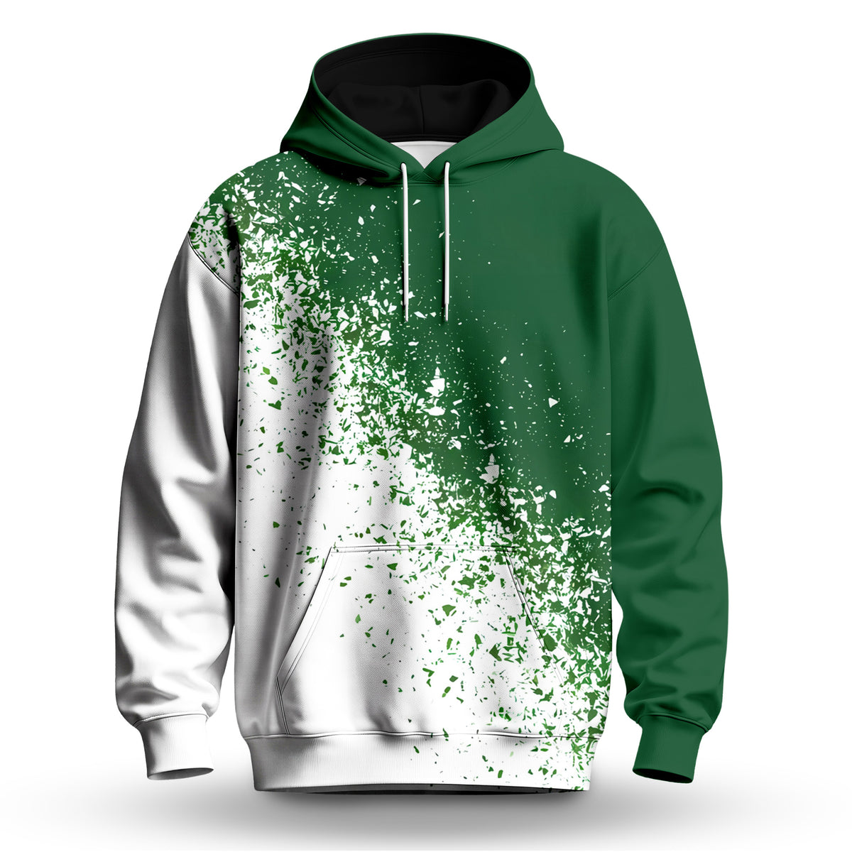 Green White Sport Men Hoodie