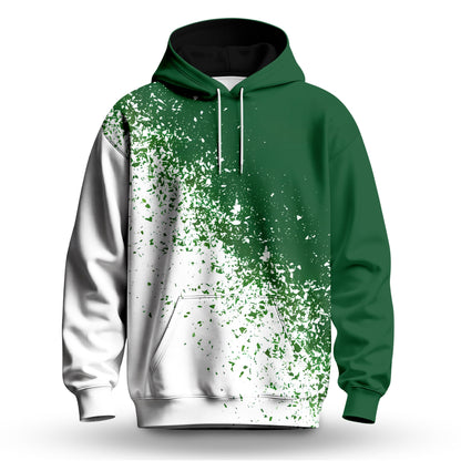 Green White Sport Men Hoodie
