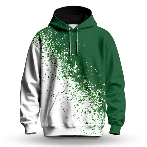 Green White Sport Men Hoodie