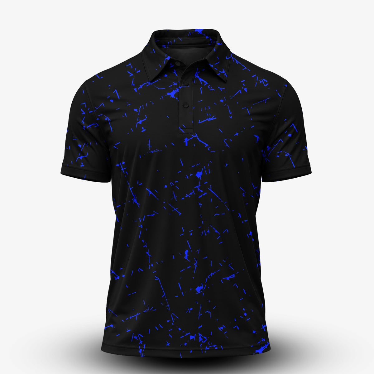 Blue Black Scratch Men Polo Shirt