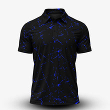 Blue Black Scratch Men Polo Shirt