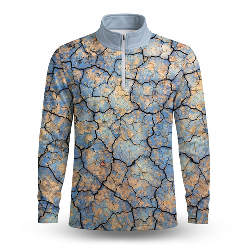 Surface Crack Men Quarter-zip Pullover