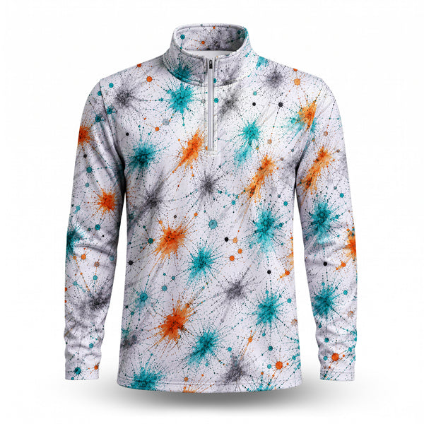 Color Dot Men Quarter-zip Pullover