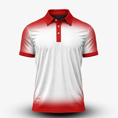 Gradient Red And White Men Polo Shirt