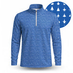 Fighter Jets Blue White Men Quarter-zip Pullover
