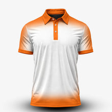 Gradient Orange And White Men Polo Shirt