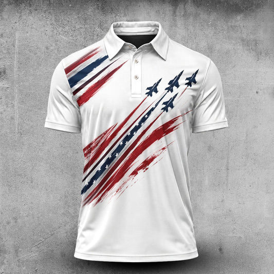 Fighter Jet USA Men Polo Shirt