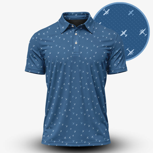 Seaplane Blue Men Polo Shirt
