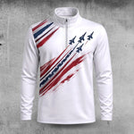 Fighter Jet USA Men Quarter-zip Pullover