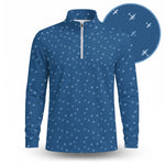 Seaplane Blue Men Quarter-zip Pullover