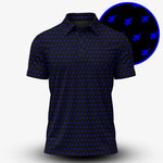 Fighter Jets Black Blue Men Polo Shirt