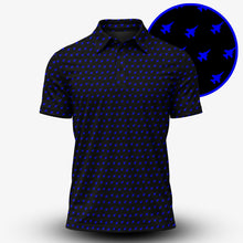 Fighter Jets Black Blue Men Polo Shirt