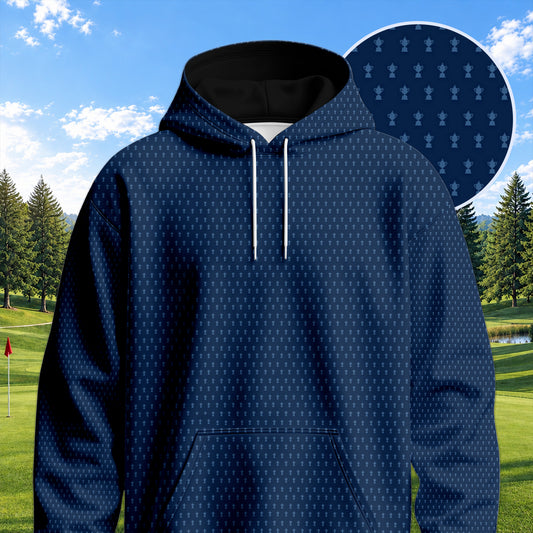 2026  Trophy Pattern Blue Men Hoodie