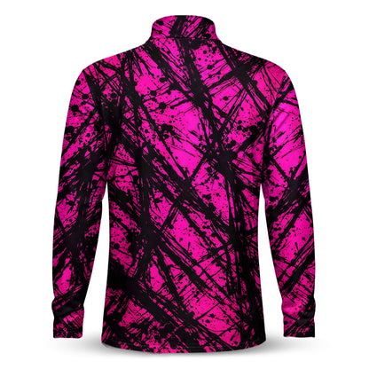 Loud Pink Black Men Quarter-zip Pullover