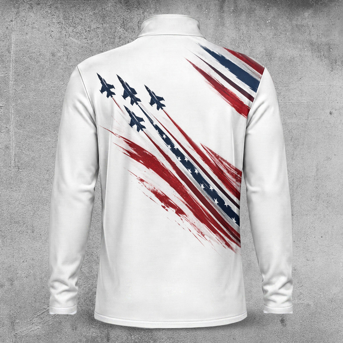Fighter Jet USA Men Quarter-zip Pullover