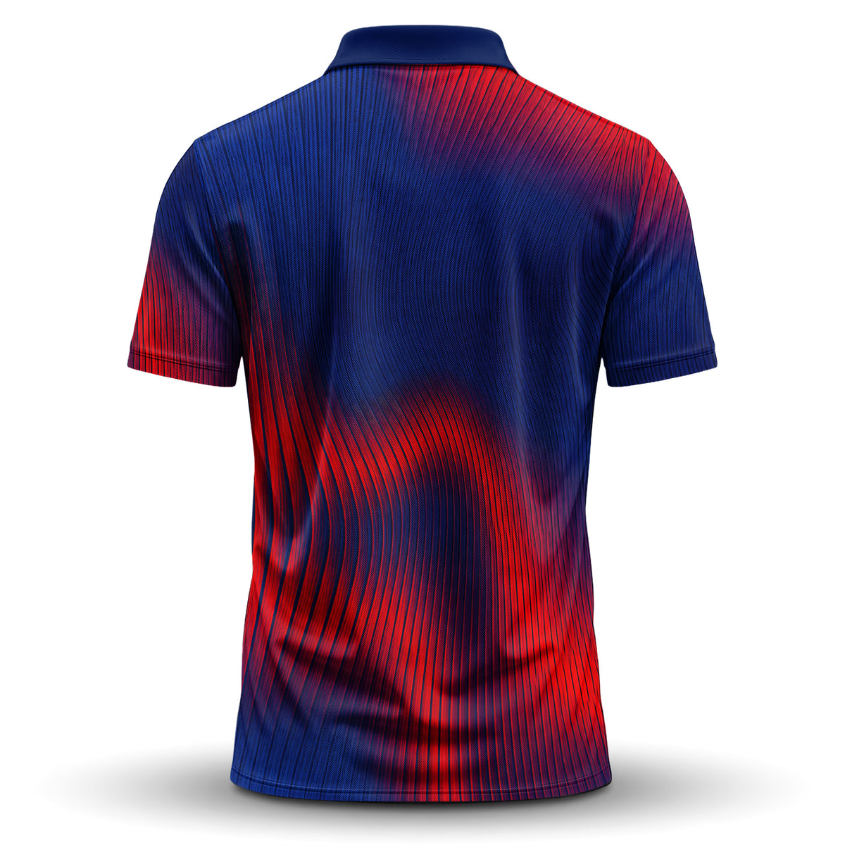 Blue Red Wave Sporty Men Polo Shirt