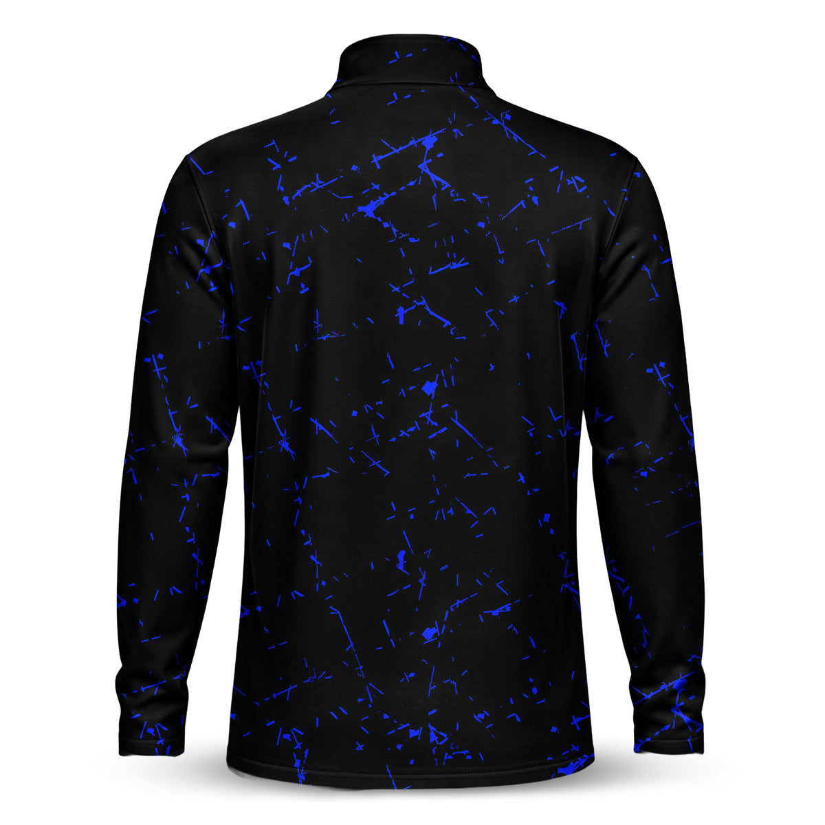 Blue Black Scratch Men Quarter-zip Pullover