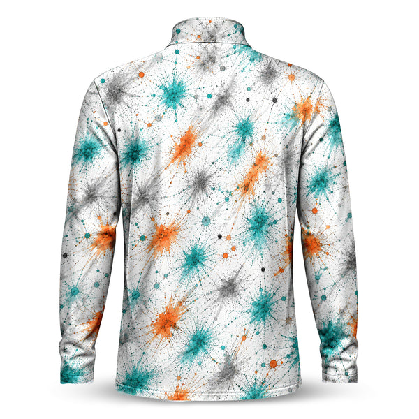 Color Dot Men Quarter-zip Pullover