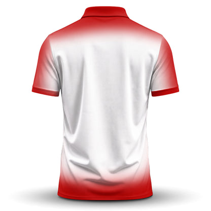 Gradient Red And White Men Polo Shirt