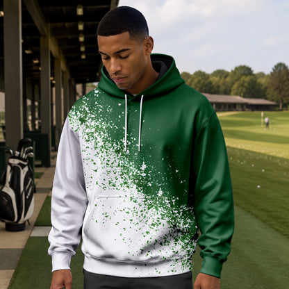 Green White Sport Men Hoodie