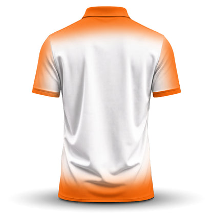 Gradient Orange And White Men Polo Shirt